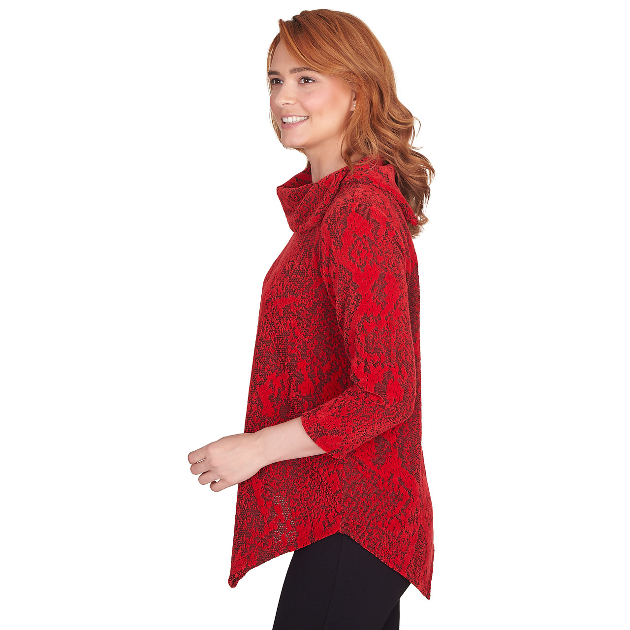 Women's Chenille Snakeskin Jacquard Top