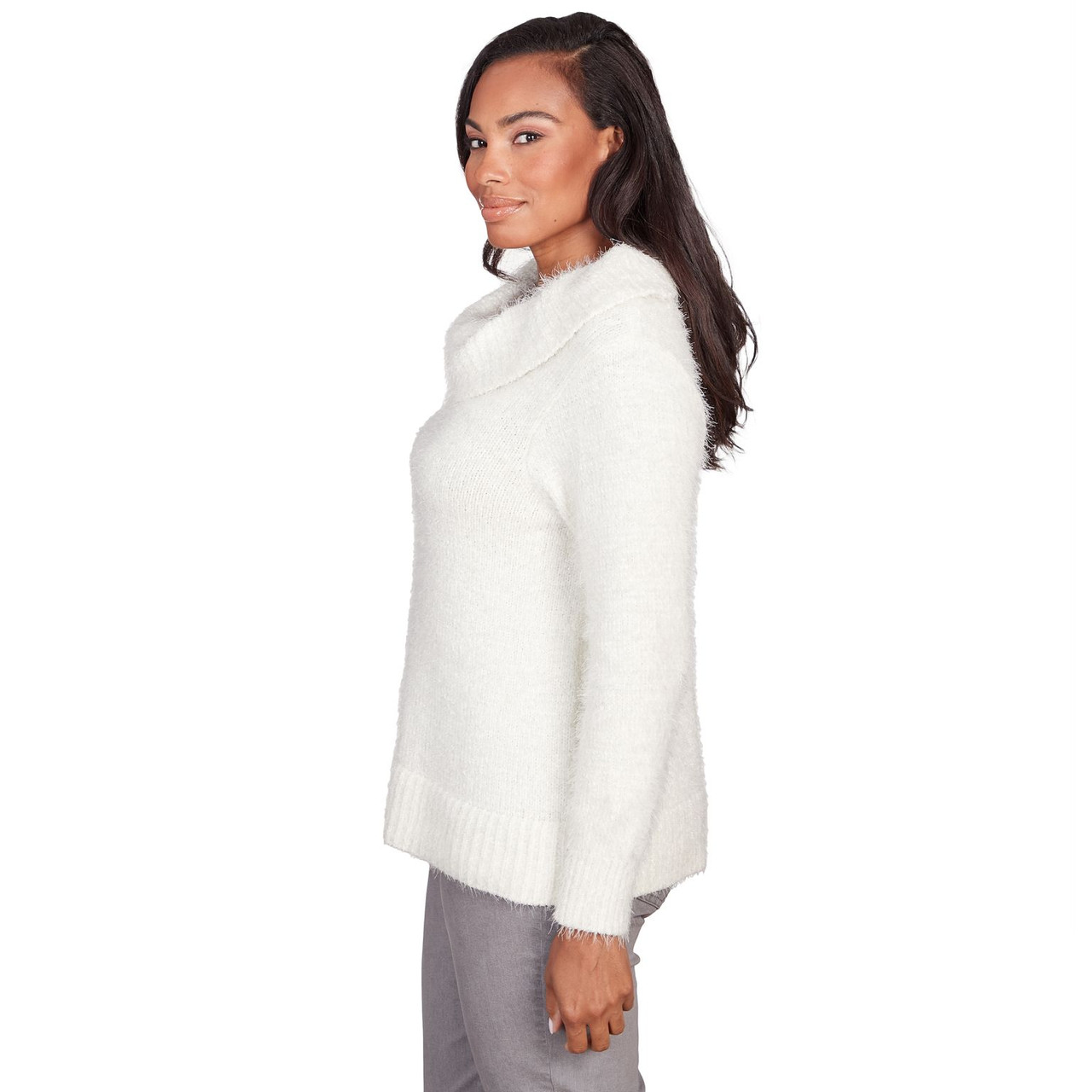 Marilyn Collar Eyelash Sweater - Grey FINAL SALE – Lana's Loft Inc