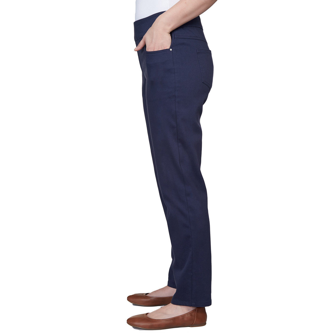 Petite Women's Denim-Like Twill Ankle Pants