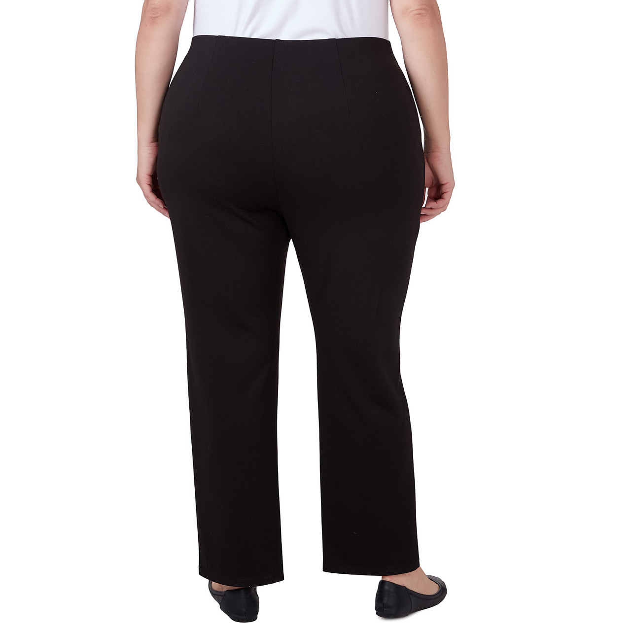 Women's Plus Size Pull On Ponte Pant Black - Petite