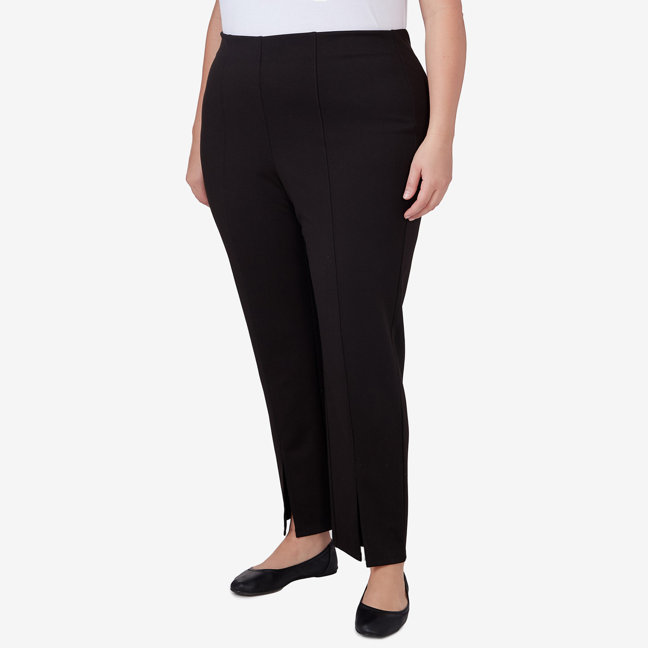 Buy Solid Ponte Pants with Elasticated Waistband