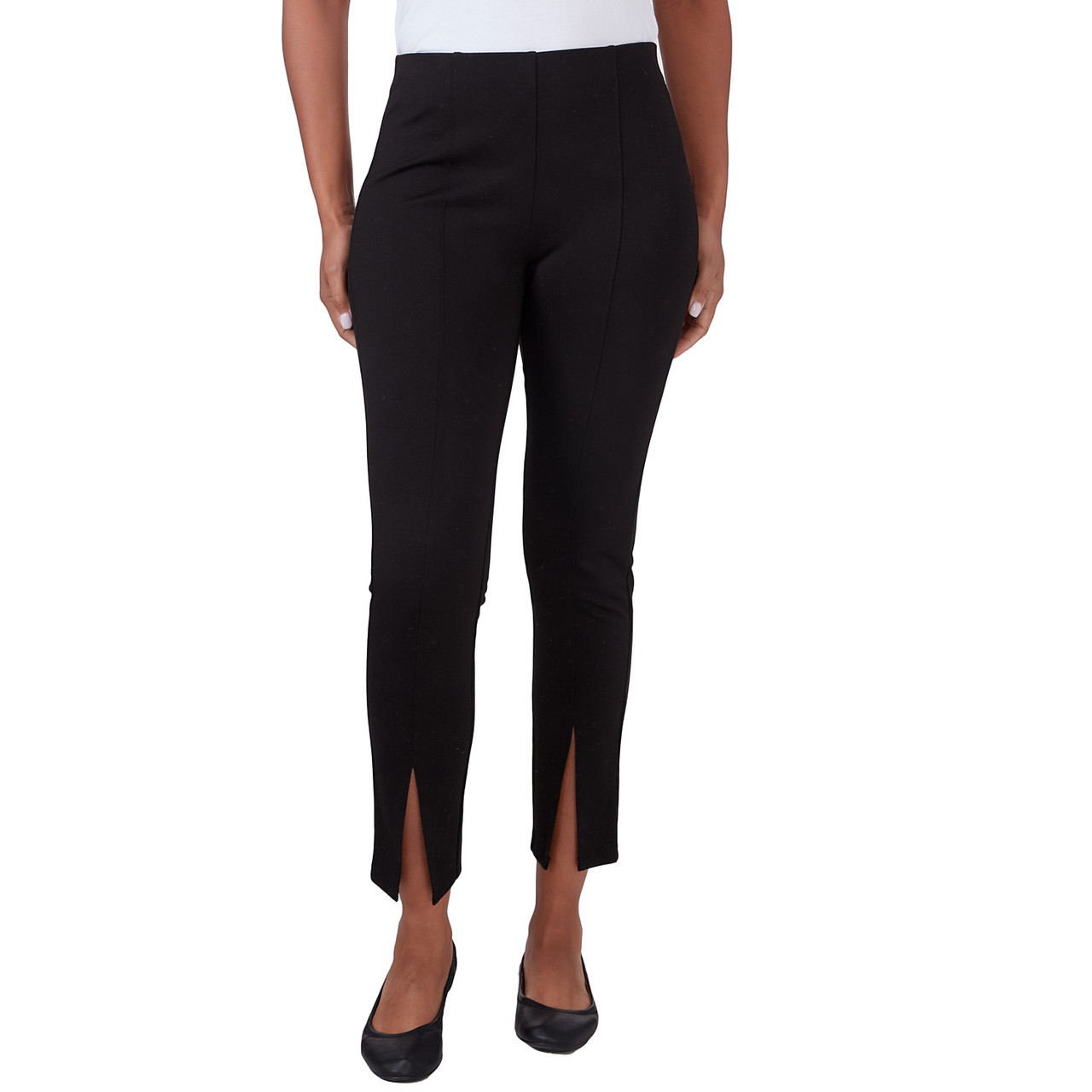 Women's Solid Ponte Pant With Front Slit