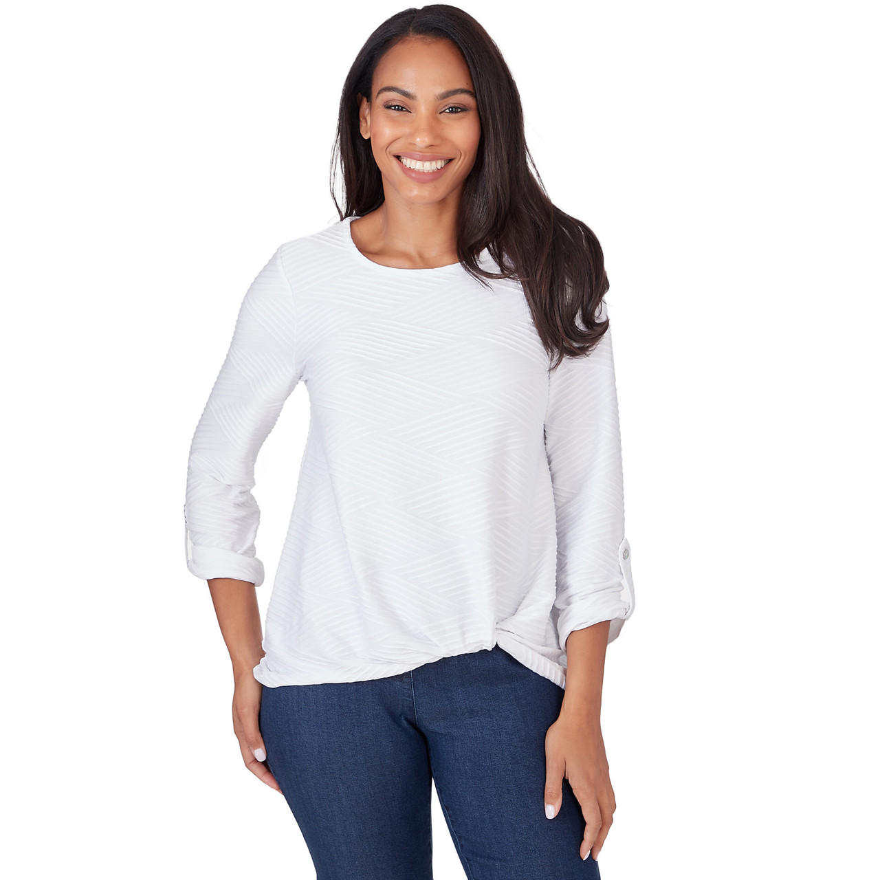 Women's Honeycomb Textured Knit Top