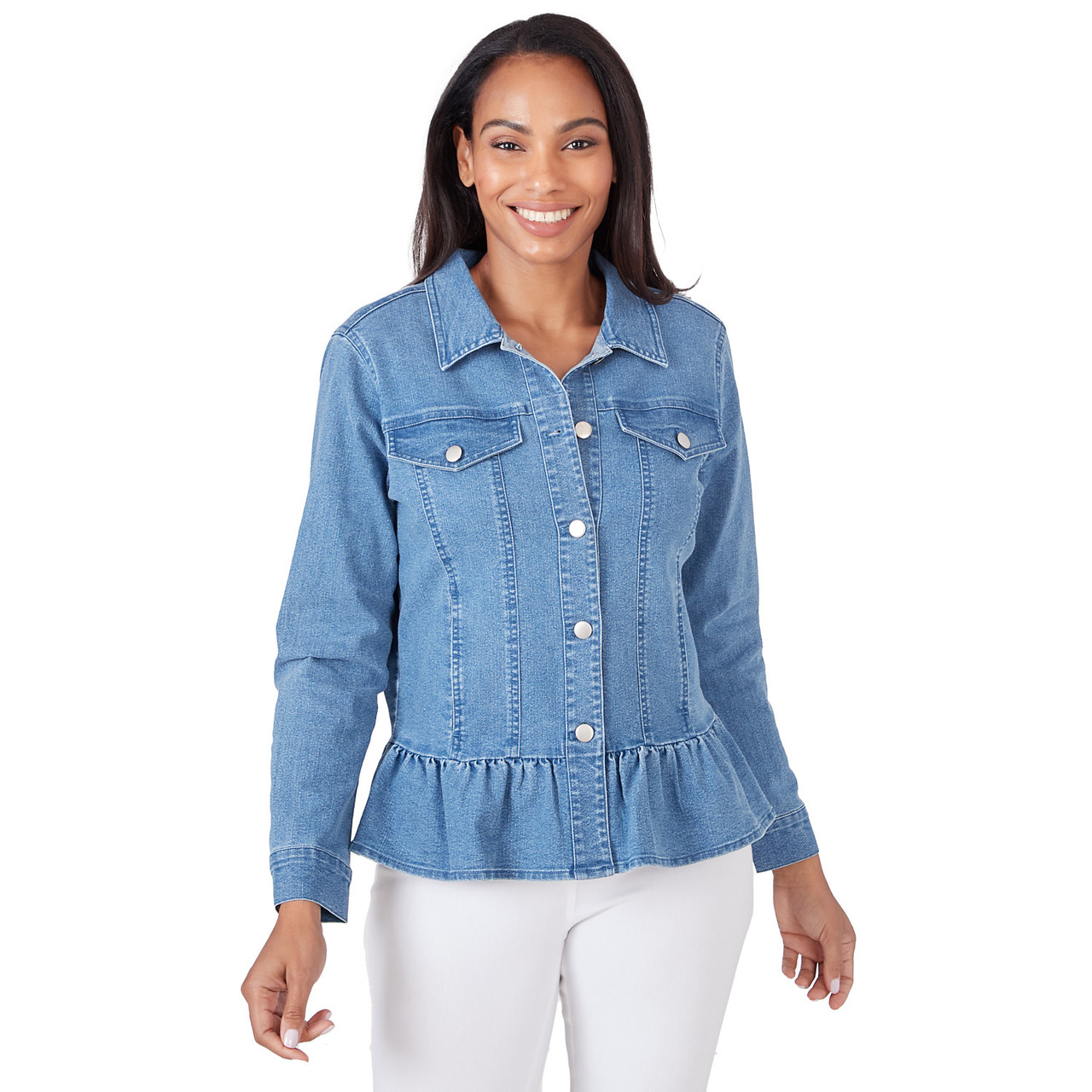 Rantucket Hi - Long Sleeve Printed Paneled Loose-Fit Denim Jacket | YesStyle