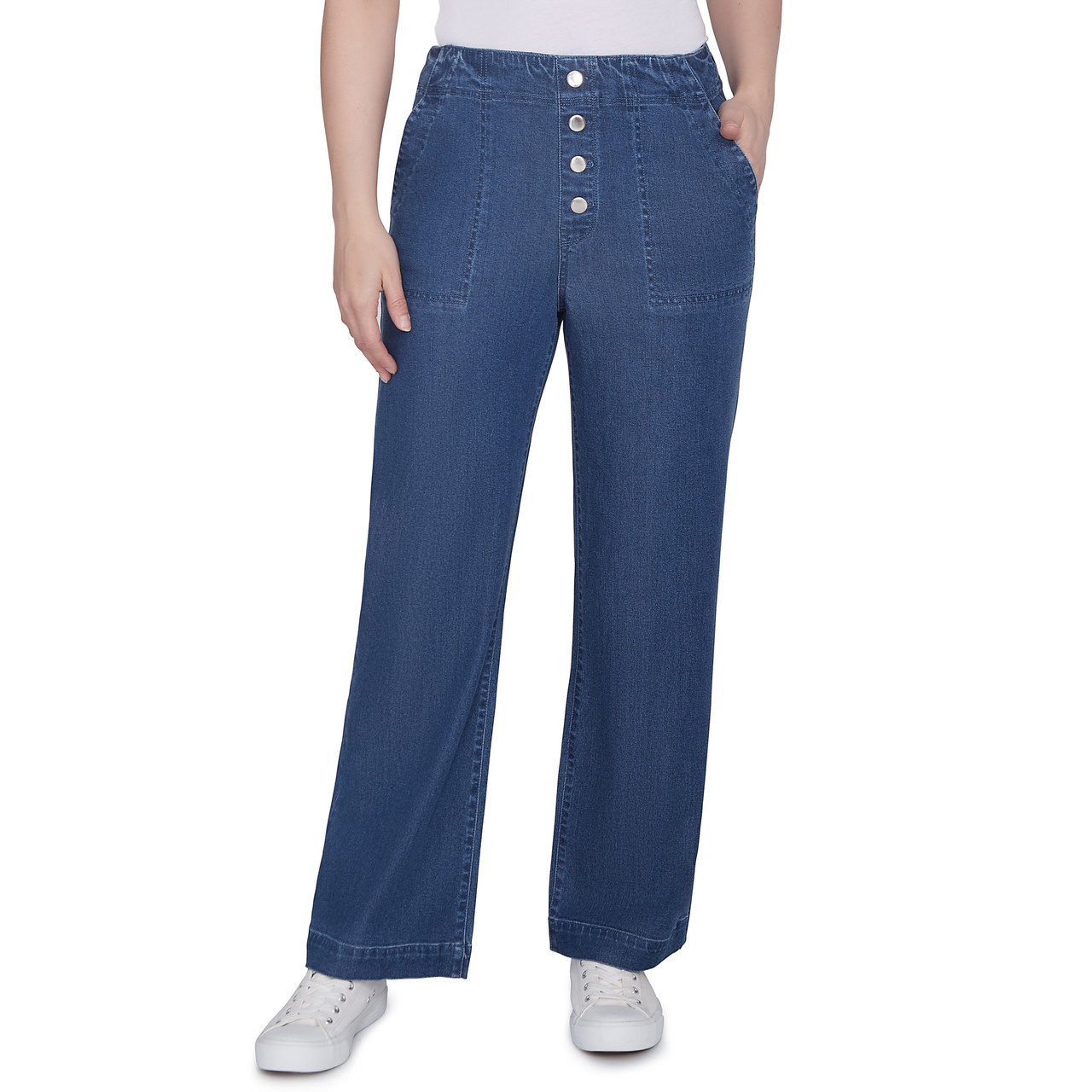 ★★ ★★ Women's Wide Fit Light Blue Tencel Deni 33503JH-1-indigo__56863.