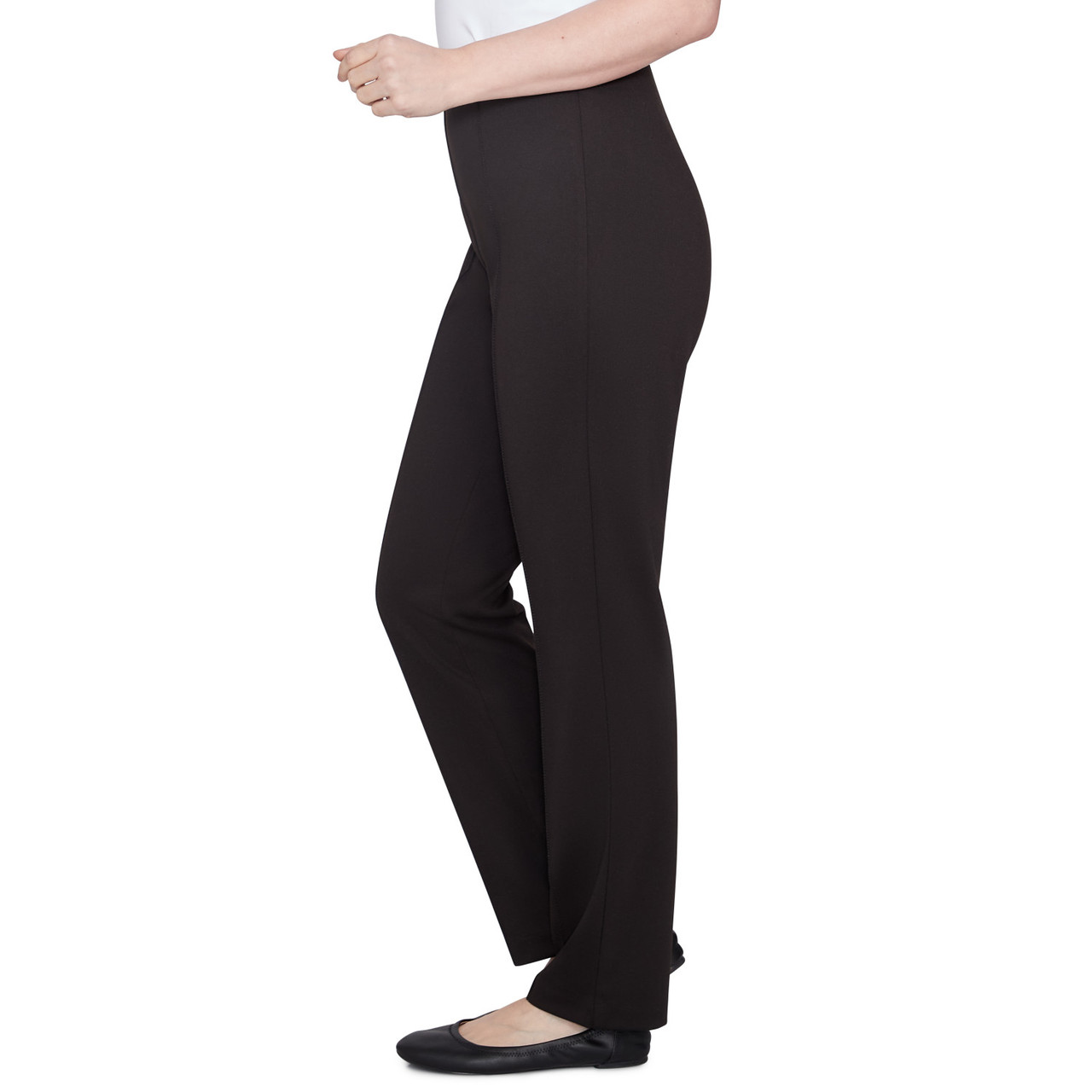 Petite Women's Ponte Pant with Hollywood Waist Ruby