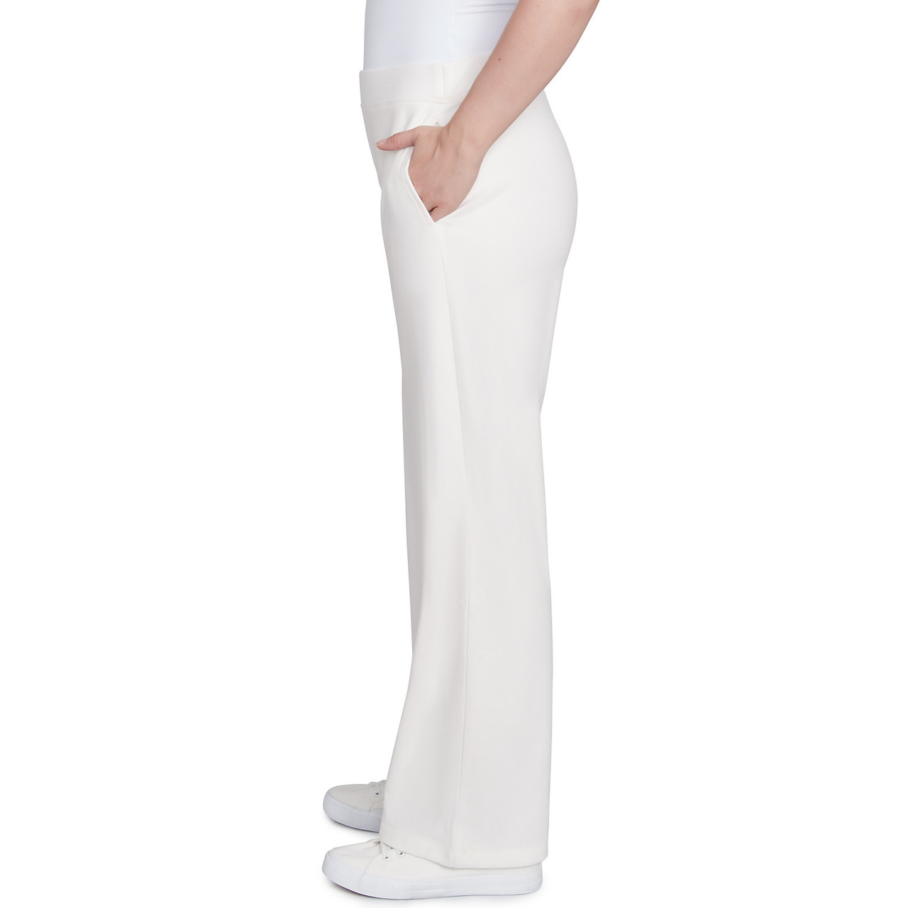 Women's Luxe Stretch Rib Knit Straight Leg Pull-On Pant