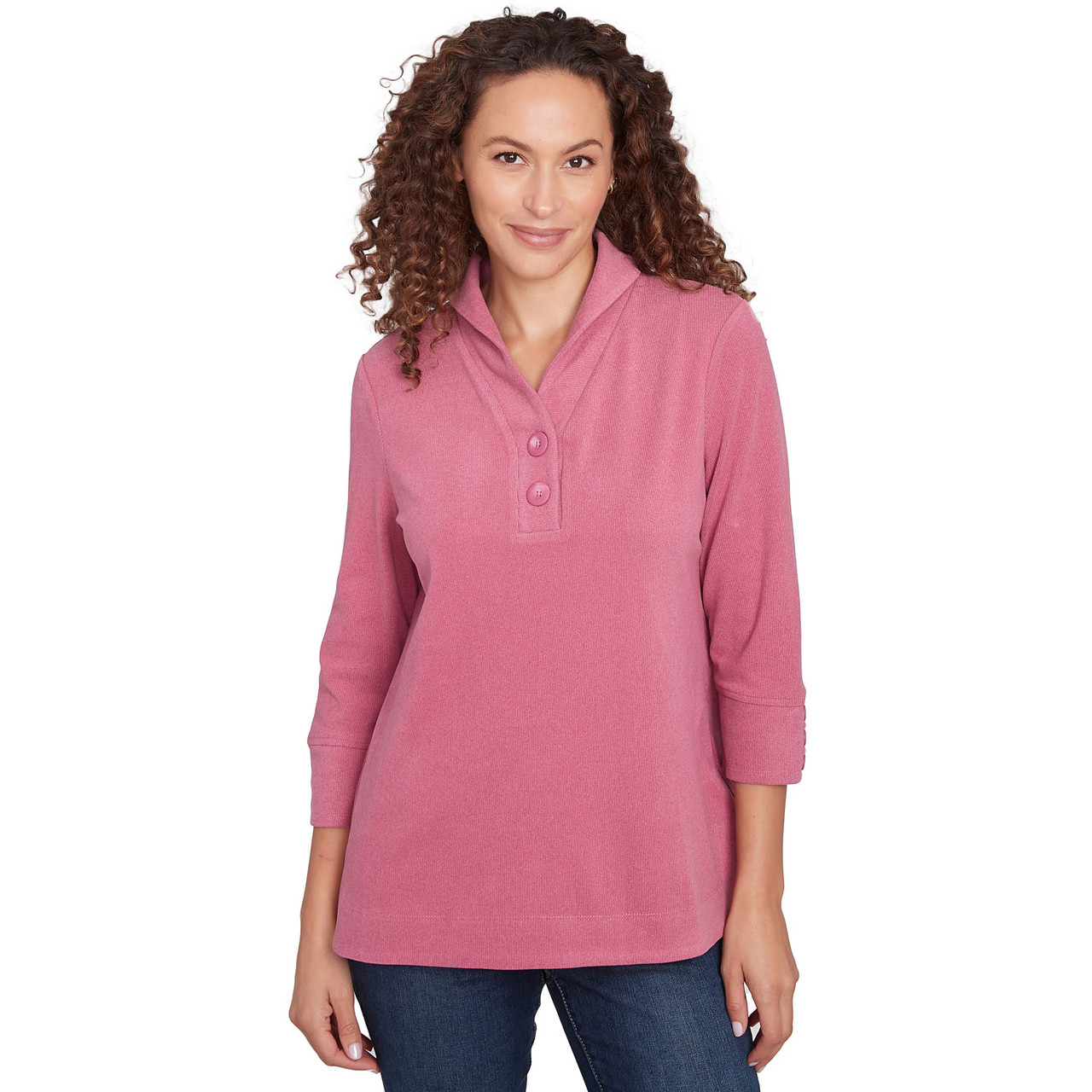Ribbed 3/4 Sleeve V Neck Top - Yoga Clothing by Daughters of