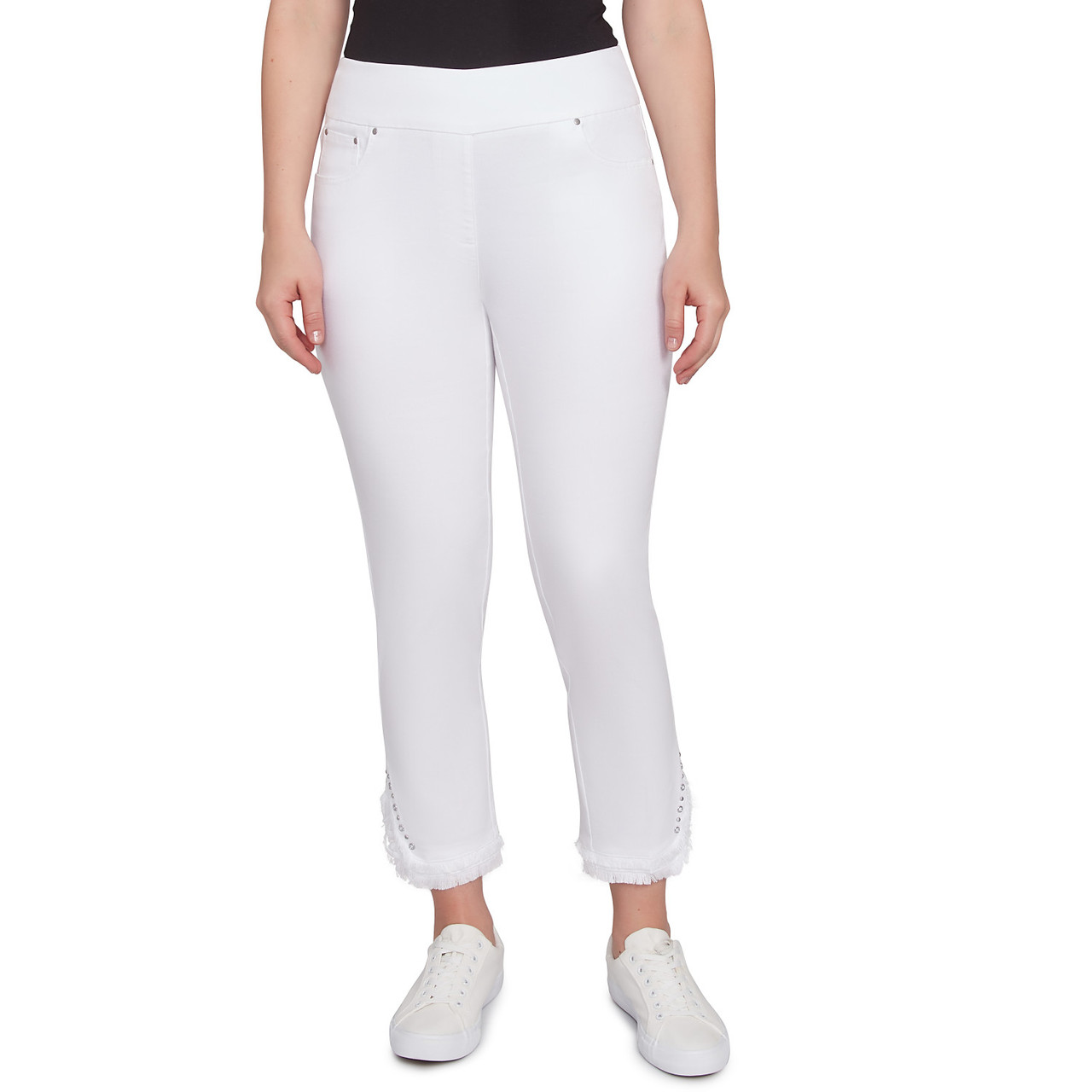 Petite Women's Luxury Pull-On White Denim Jeans | Ruby Rd.