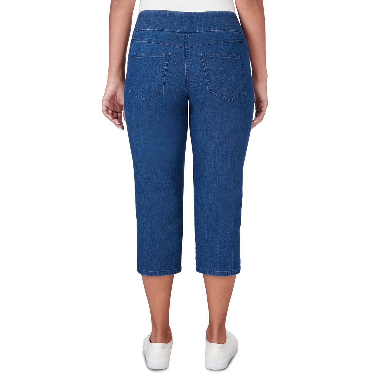 DENIM CAPRI PANTS BLUE サイズ1 Women's Extra Stretch Denim Pull On Capri - Ruby Rd.