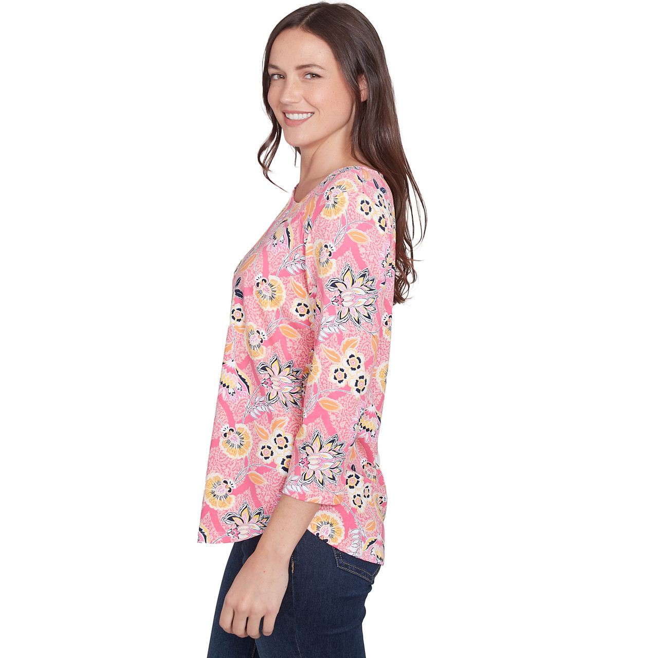 Amy Draped Neck Floral Top