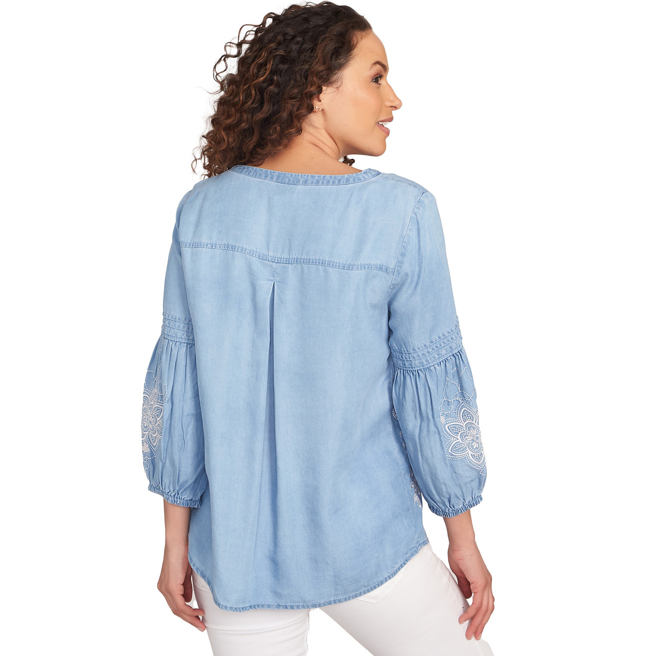 Women's Floral Embroidered Tencel Top | Ruby Rd.