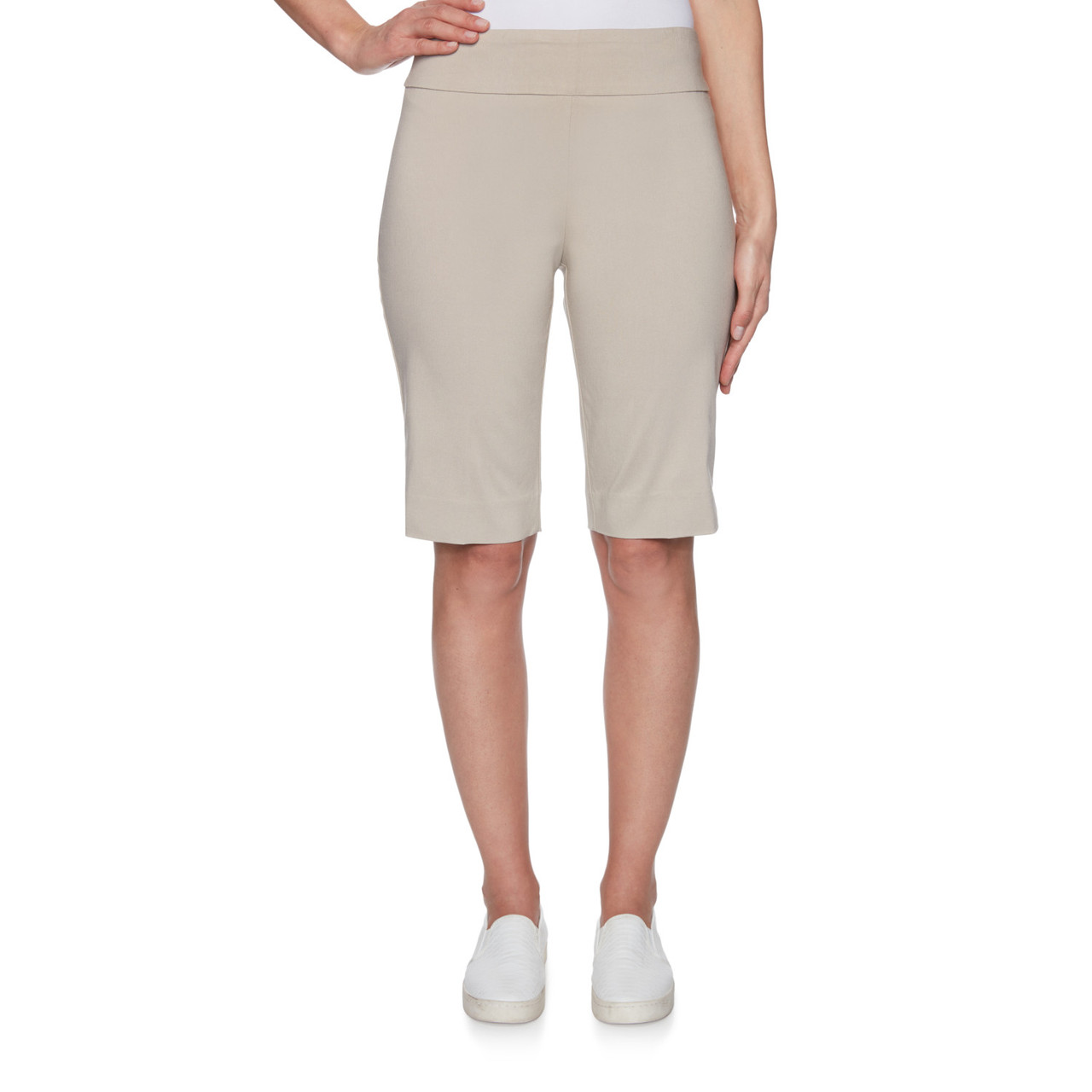 【PORTERNA】Heather Bermuda Shorts Petite Women's Pull On Tech Bermuda Short | Ruby Rd.