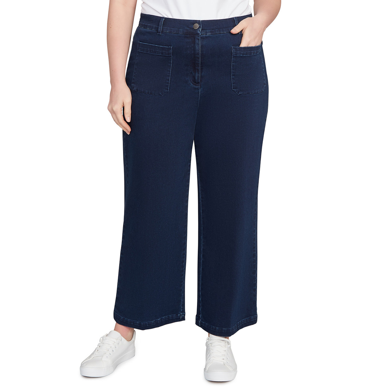 Plus Women's Terry Denim Wide Leg Jeans | Ruby Rd.