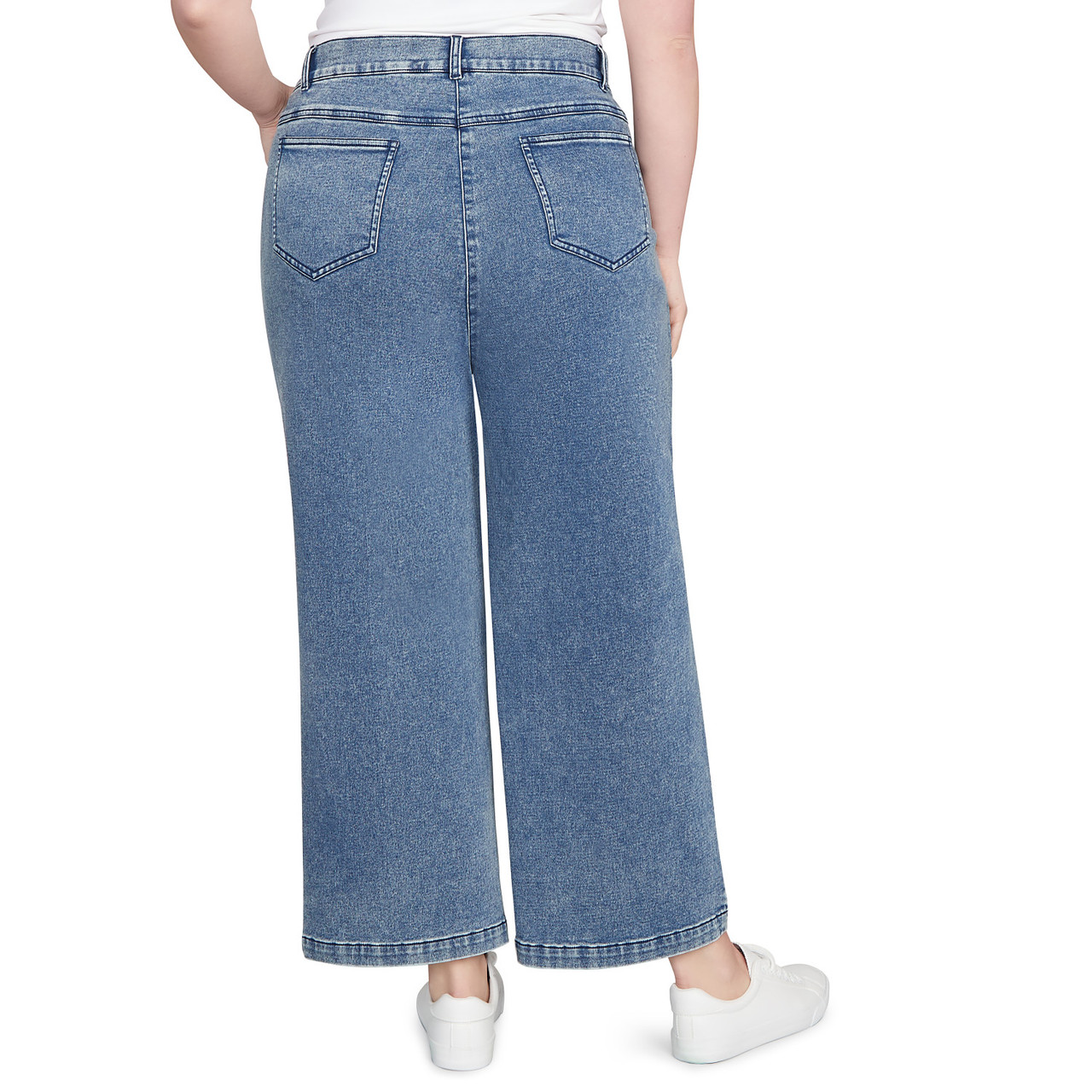Plus Women's Terry Denim Wide Leg Jeans | Ruby Rd.