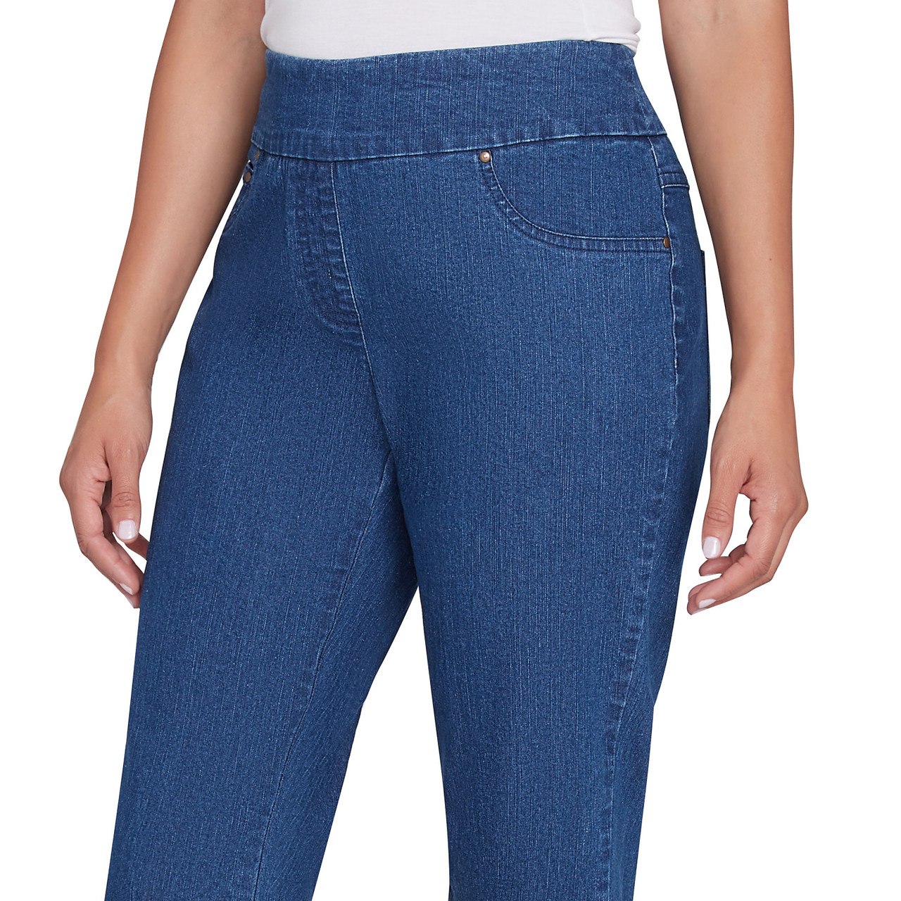 Women's Pull On Bootcut Flare Jeans Ruby - Main Image