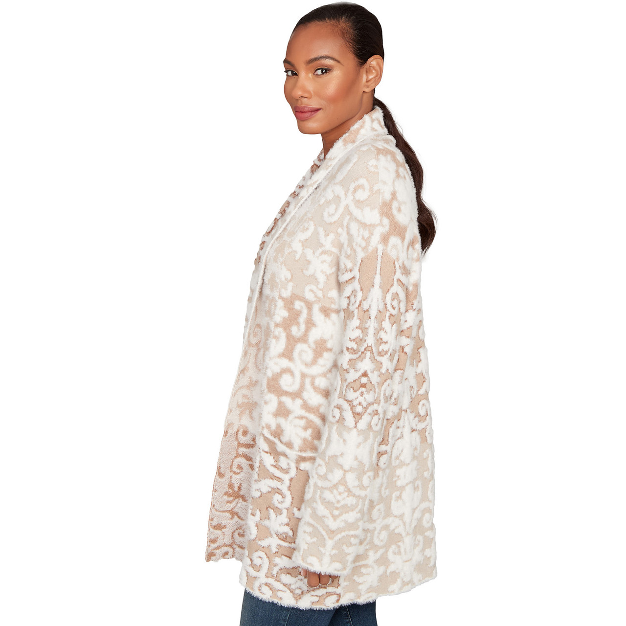Riu Jacquard open arm blouse ホワイト Scallop-trim Tie-front Top In Ramie For Women | J.Crew
