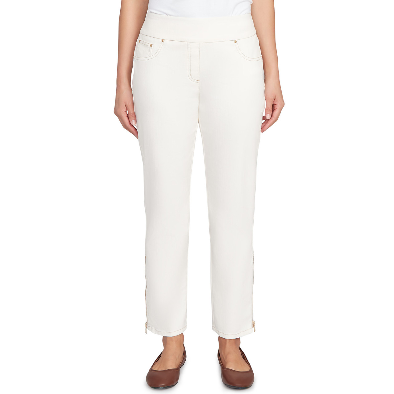 Women's Zipper Hem Pull On Jeans | Ruby Rd.