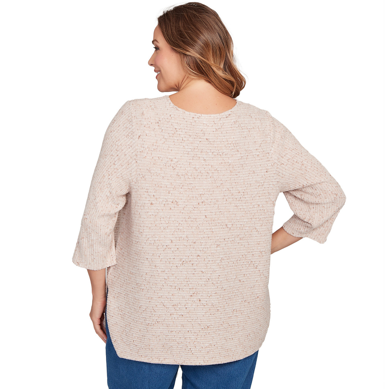 Plus Women's Speckled Heather Rib Knit Top | Ruby Rd.