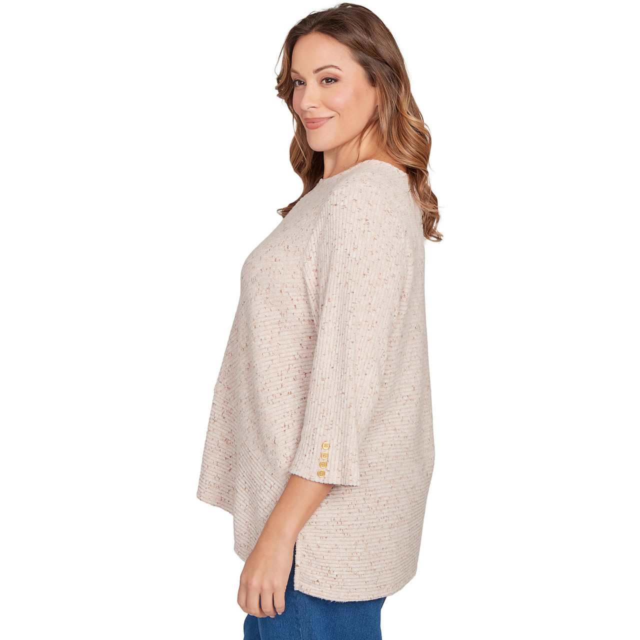 Plus Women's Speckled Heather Rib Knit Top | Ruby Rd.