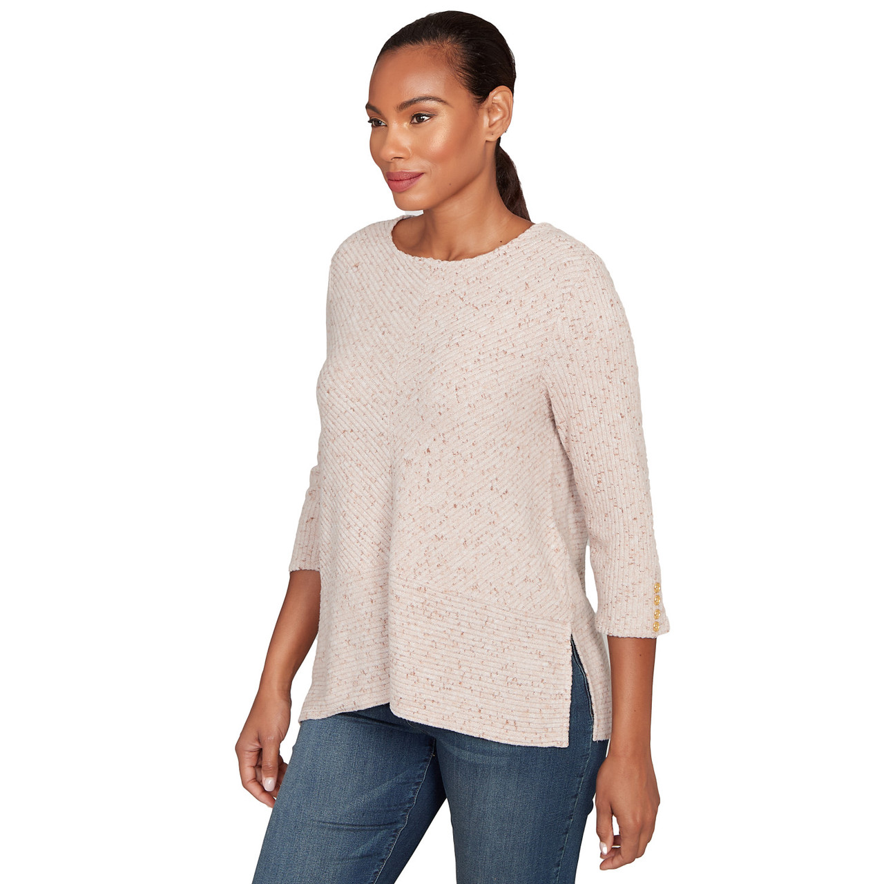 Women's Speckled Heather Rib Knit Top | Ruby Rd.