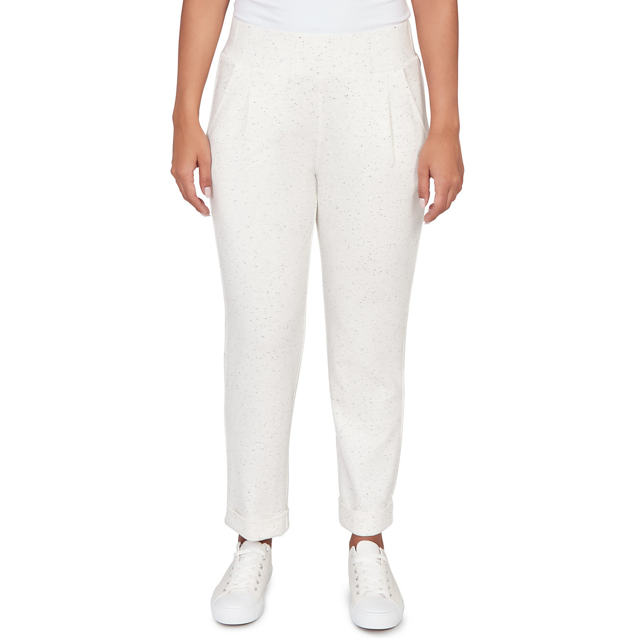 Ruby Rd Women's Ultra Soft Knit Cuffed Ankle Pants, Large