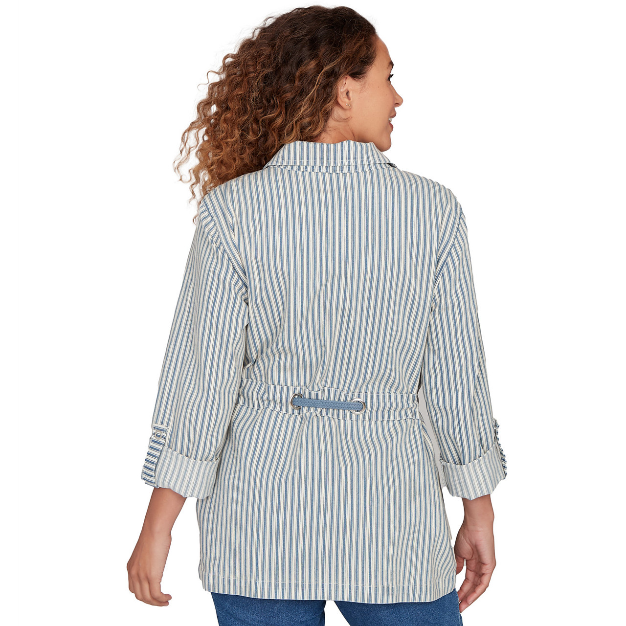 Women's Striped Anorak Snap Front Jacket | Ruby Rd.