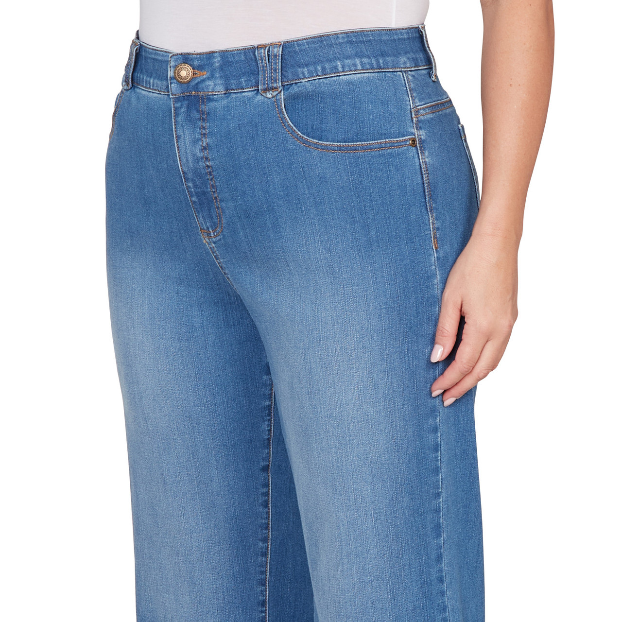 ルーシー Plus Women's Stretch Wide Leg Cropped Jeans | Ruby Rd.