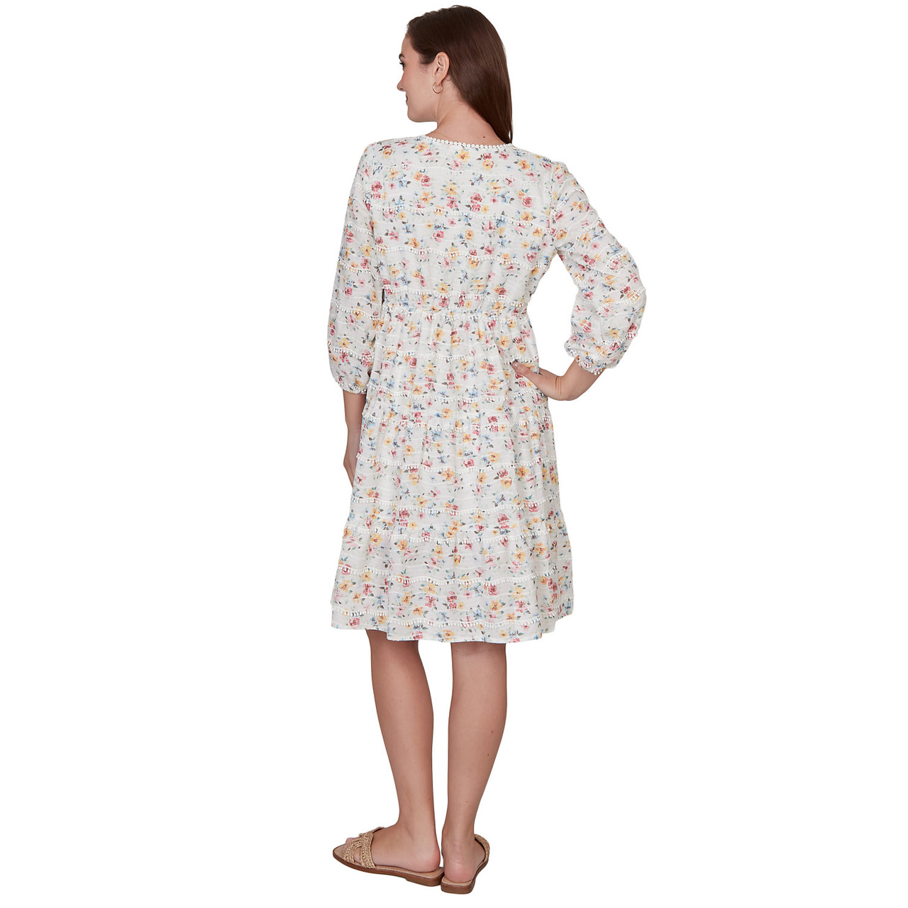 floral embroidered peasant dress Lety Floral Dress