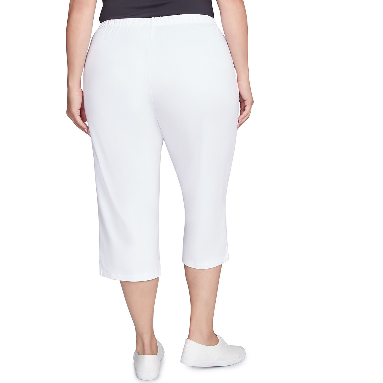 Plus Women's Elastic Waist French Terry Capri | Ruby Rd.