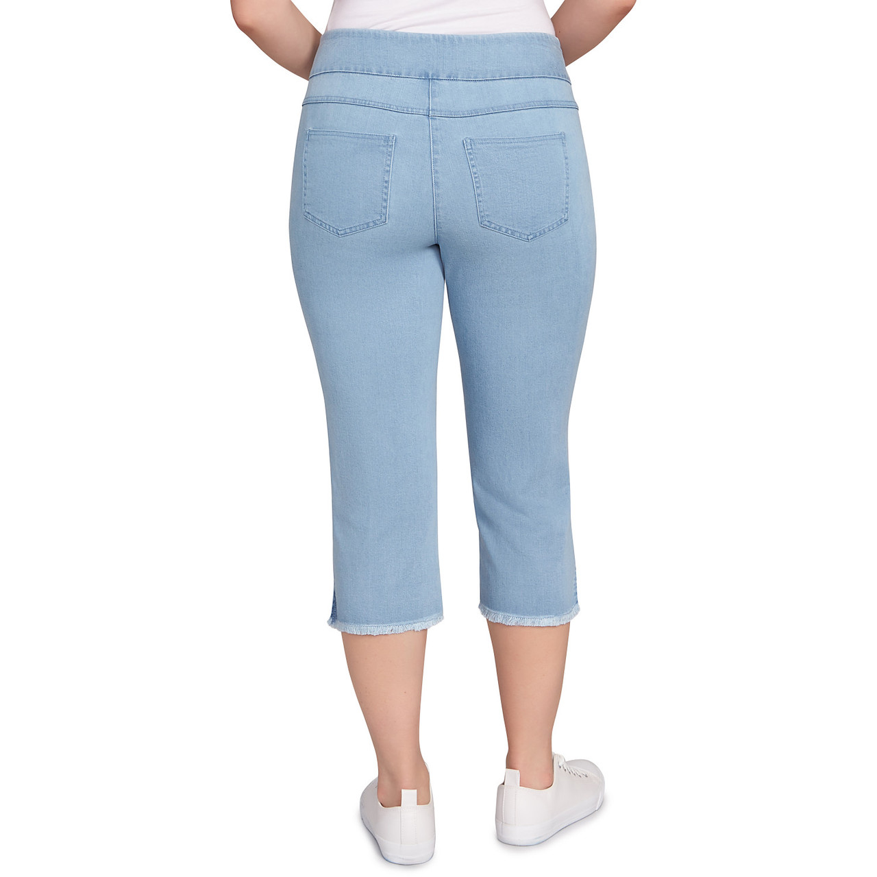 Women's Tencel(Tm) Stretch Denim Fringe Hem Capri | Ruby Rd.