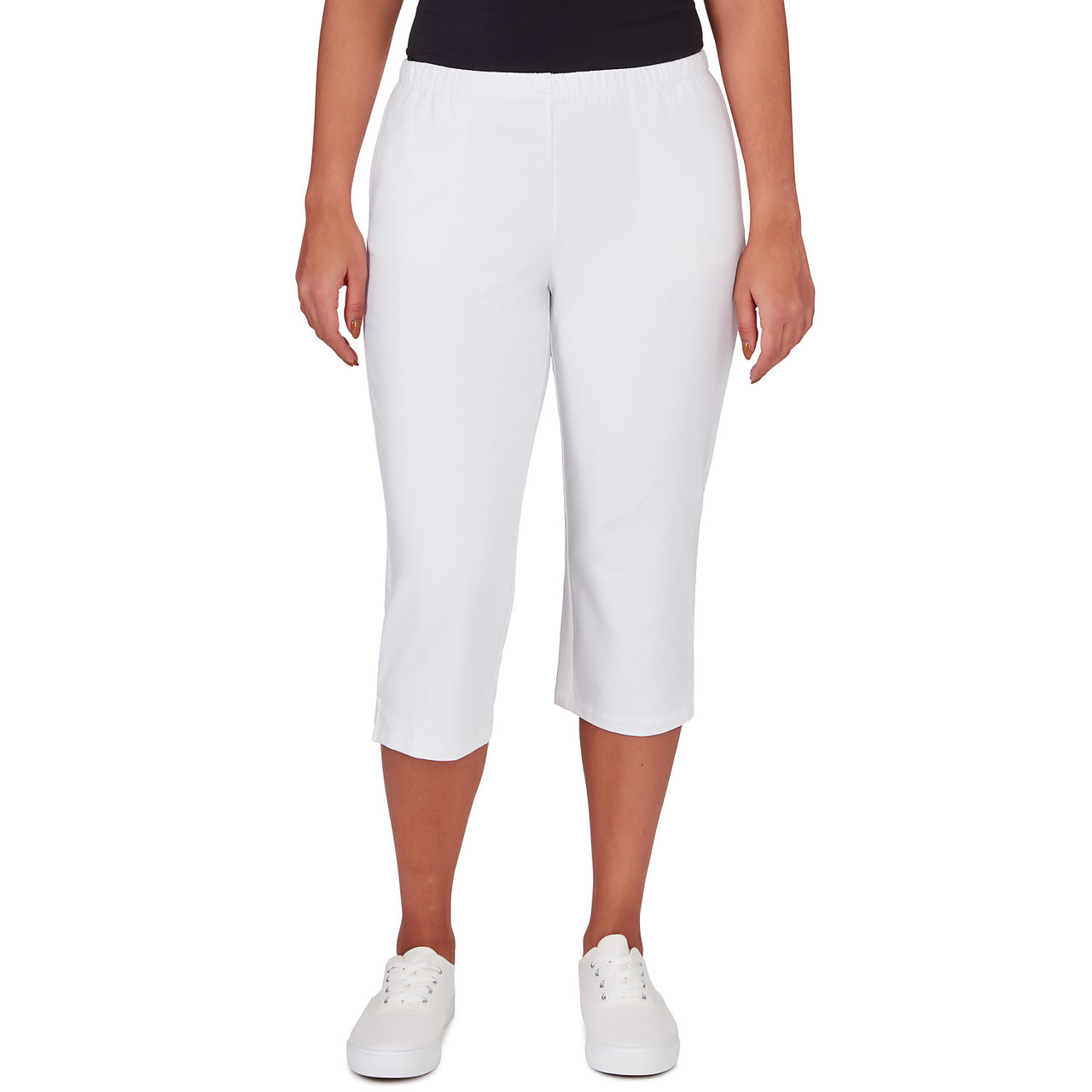 Petite Women's Elastic Waist French Terry Capri | Ruby Rd.