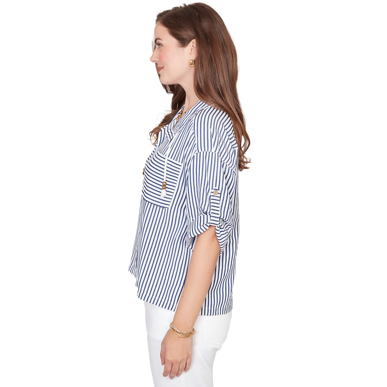 Women's Beaded Seersucker Portrait Collar Jacket | Ruby Rd.