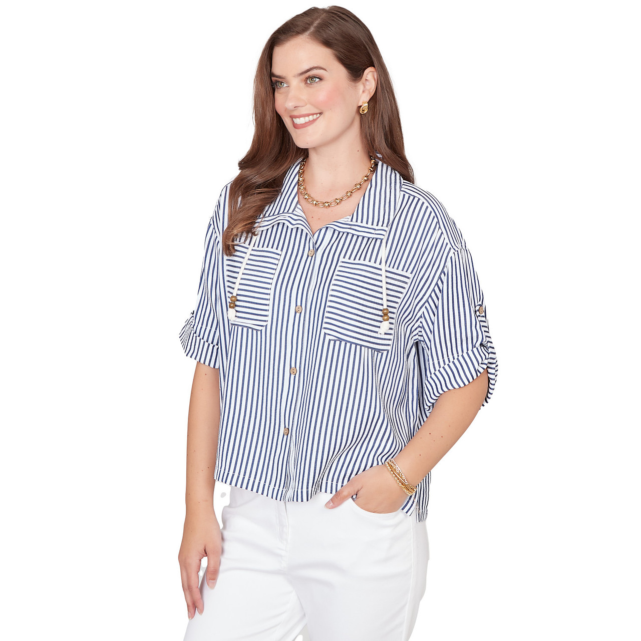 Women's Beaded Seersucker Portrait Collar Jacket | Ruby Rd.