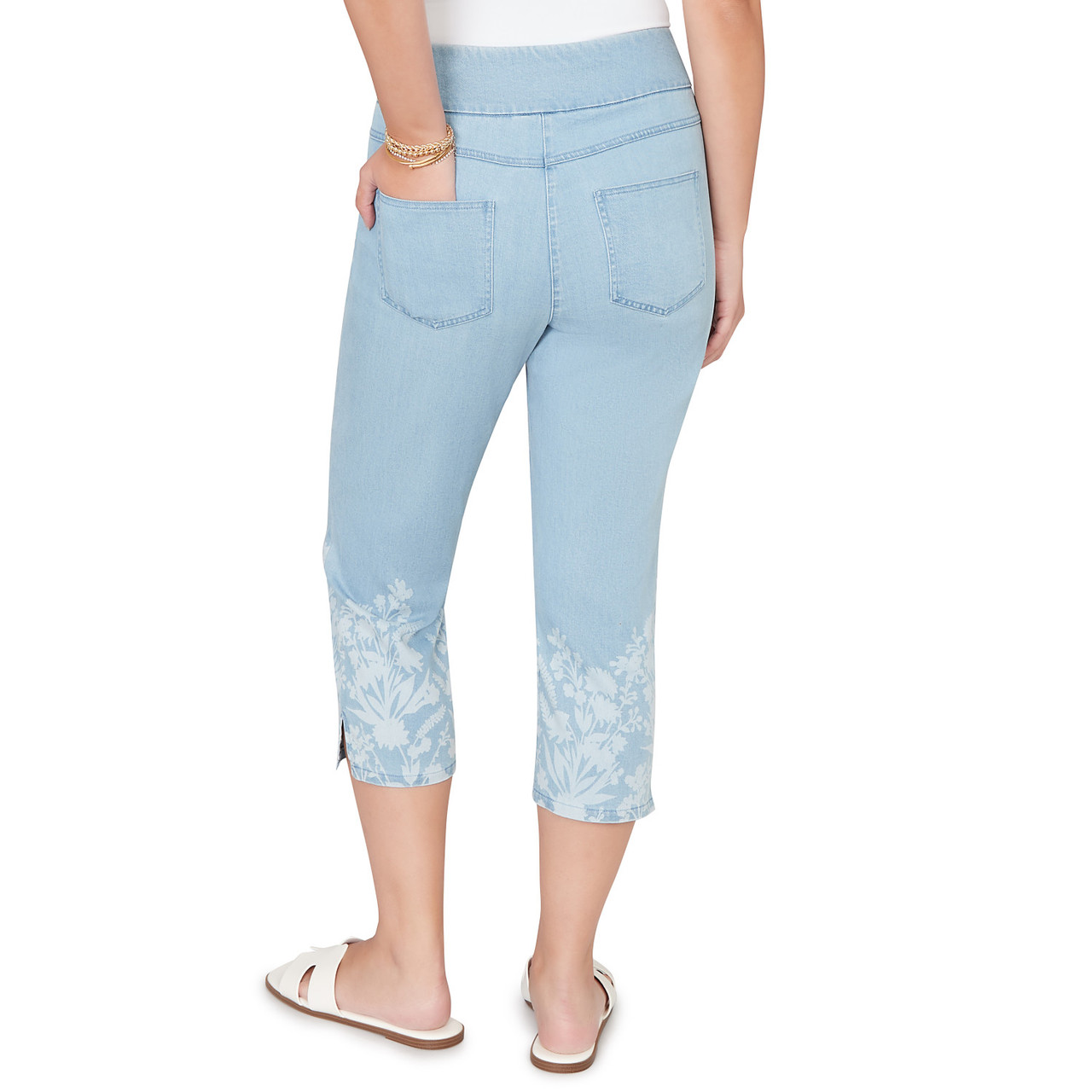 Women's Printed Hem Tencel(Tm) Denim Capri | Ruby Rd.