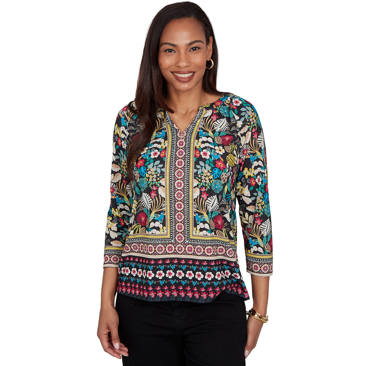 Petite Women's Paradise Tropic Print Knit Top | Ruby Rd.