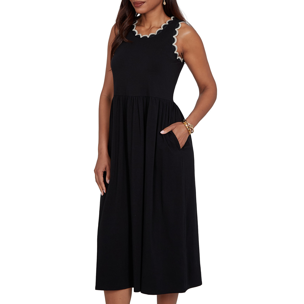 petite knit midi dress Petite Sweetheart Neckline Knit Midi Dress (Black) M main image 0