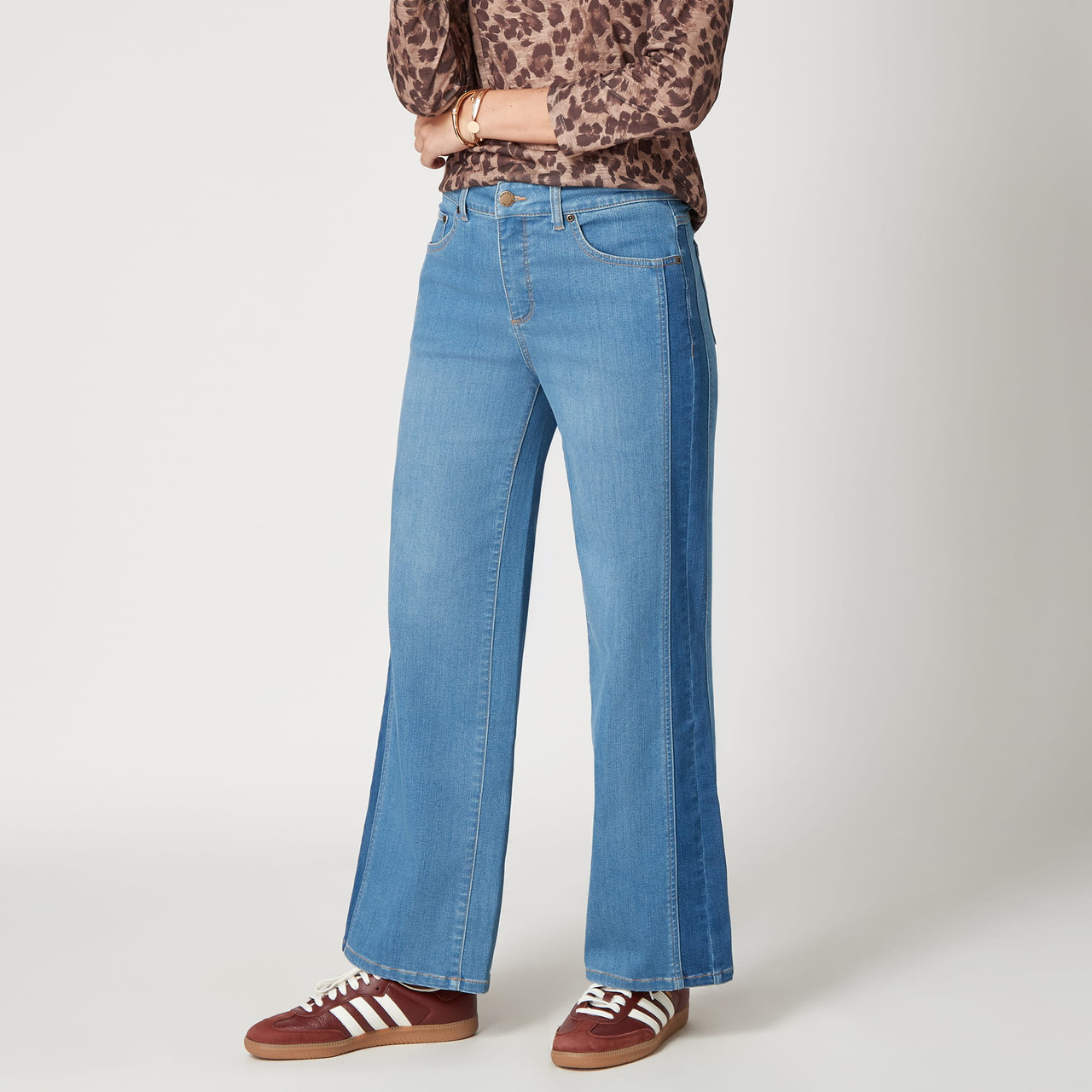 Women's Two-Tone Wide Leg Denim Jean | Ruby Rd.