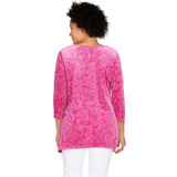 Women's Scroll Velour Top | Fuschia | Back