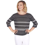 Petite Women's Bubble Stripe Top