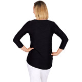 Women's Knit Ottoman Twist Top | Black | Back