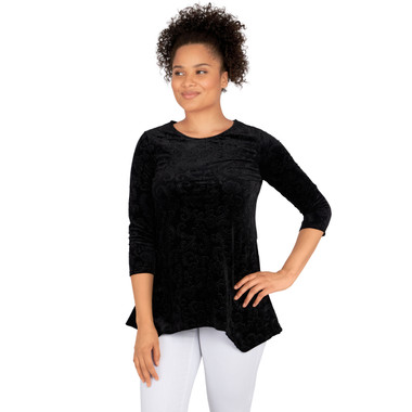 Women's Scroll Velour Top