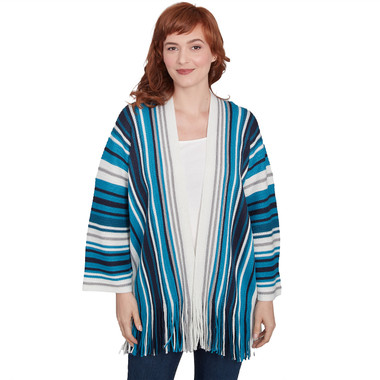 JADE MULTI Women's Open Multi Stripe Cardigan