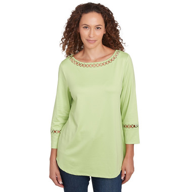 AVOCADO Petite Women's Solid Stretch Jersey Top