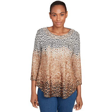 Women's Embellished Animal Print Cozy Top