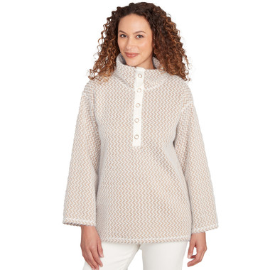 Women's Zig Zag Snappy Sweater Knit Top