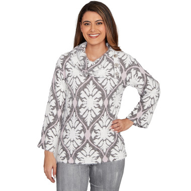Women's Medallion Jacquard Sweater Knit Top