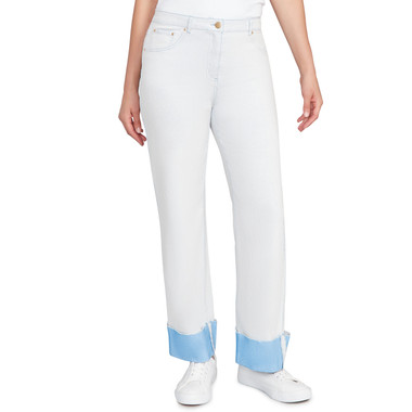 Women's Cuffed Pull-On Faux Fly Jeans