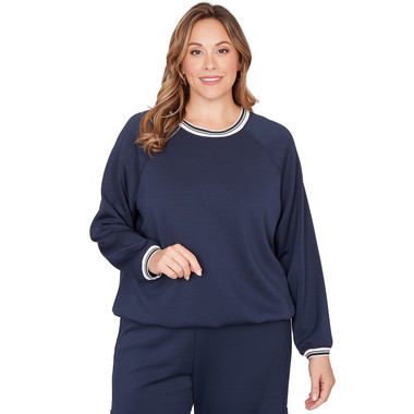 Plus Women's Ultra Knit Bubble Hem Pullover Top
