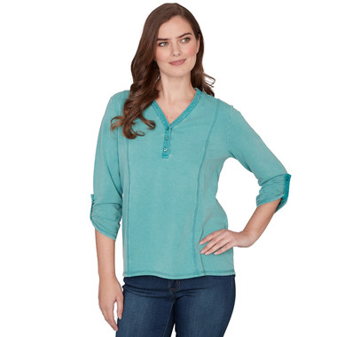 Women's Lace Applique French Terry Top